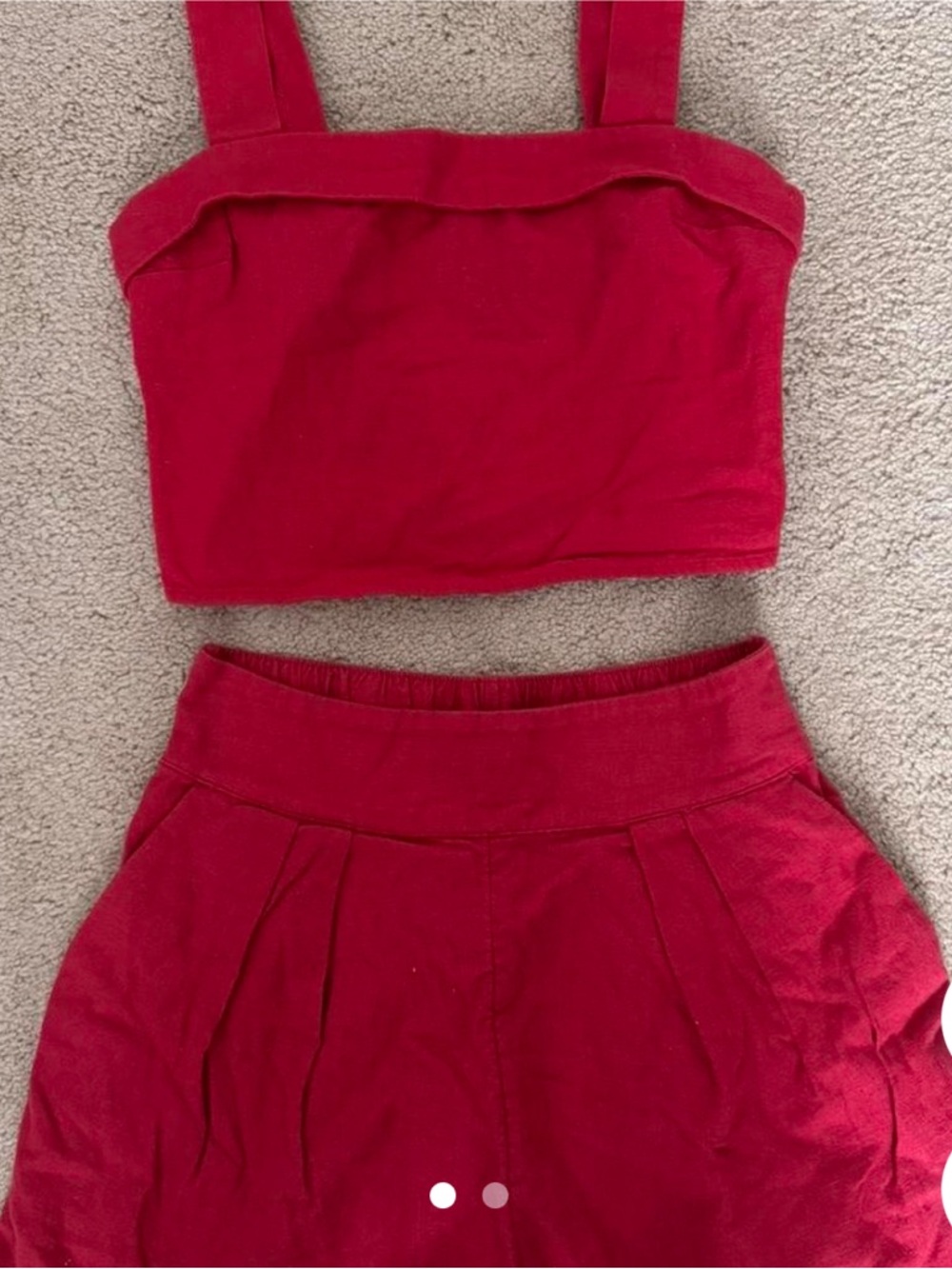 Abercrombie & Fitch Red Linen Shorts Set